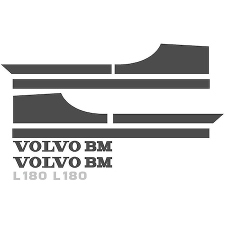 Aftermarket Volvo BM Wheel Loader L180 Decal Set with Stripes VOLL180WSDECALSET